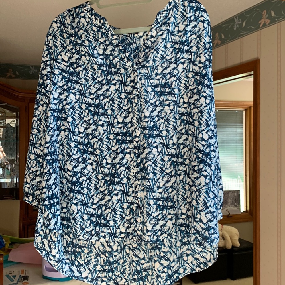 NYDJ PINTUCK BLOUSE CASTROGRAF